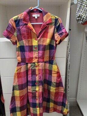 Emily and Fin Multicolor Check Shirt Midi Dress